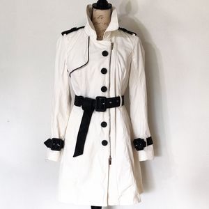 Bebe belted trench coat, size small.